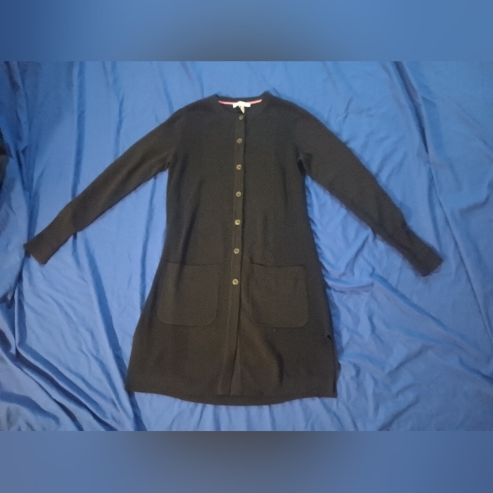 Sweater Black Long Sleeve Cardigan with Pockets